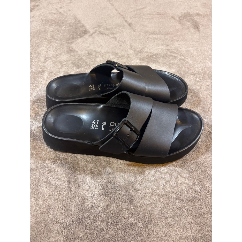 Papillio by Birkenstock Almina Black Platform Wedge Sandals 41/10